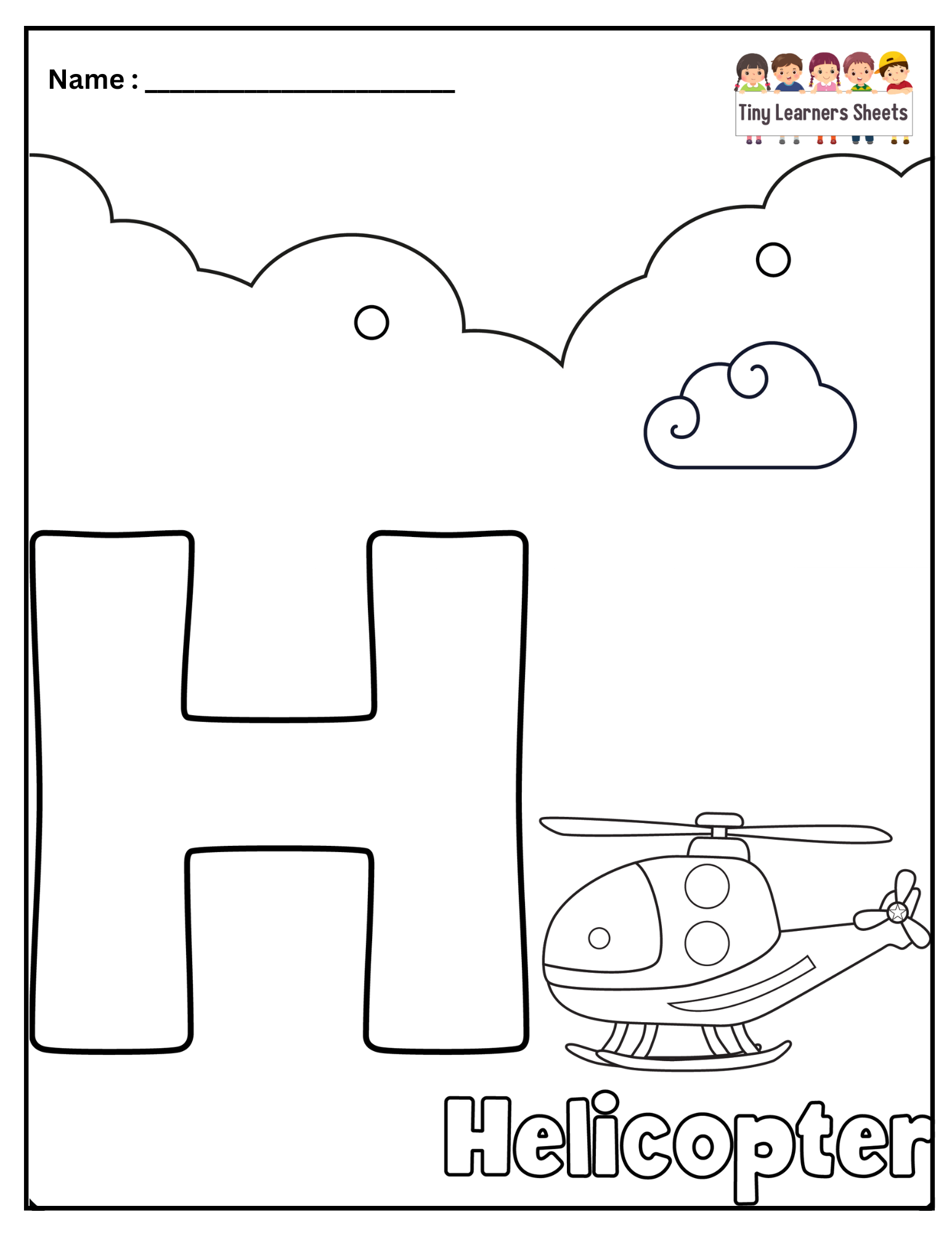 Letter H Coloring Page